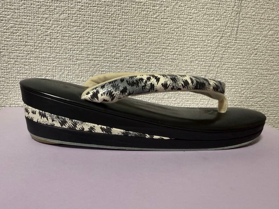 (美品)レオパード柄 和装用バッグと草履セット