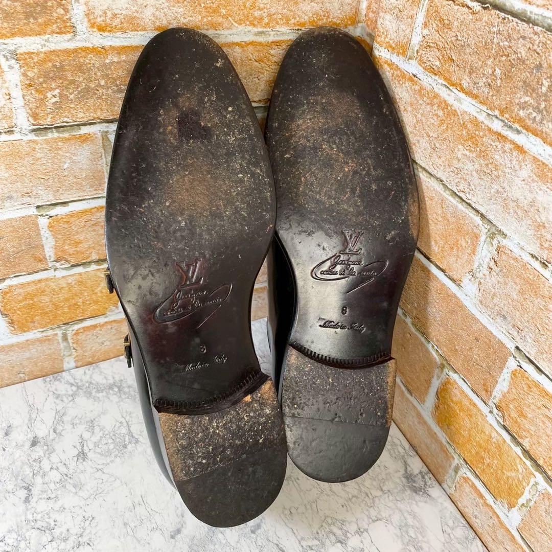 【メンズブランド革靴】ルイヴィトン 8ブラック NI0036　ダブルモンク　黒