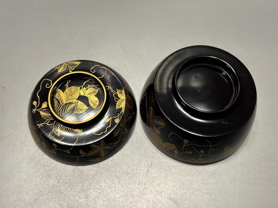 時代　極上　輪島塗　沈金蒔絵　煮椀　吸物椀　五客　木製　おすすめ品