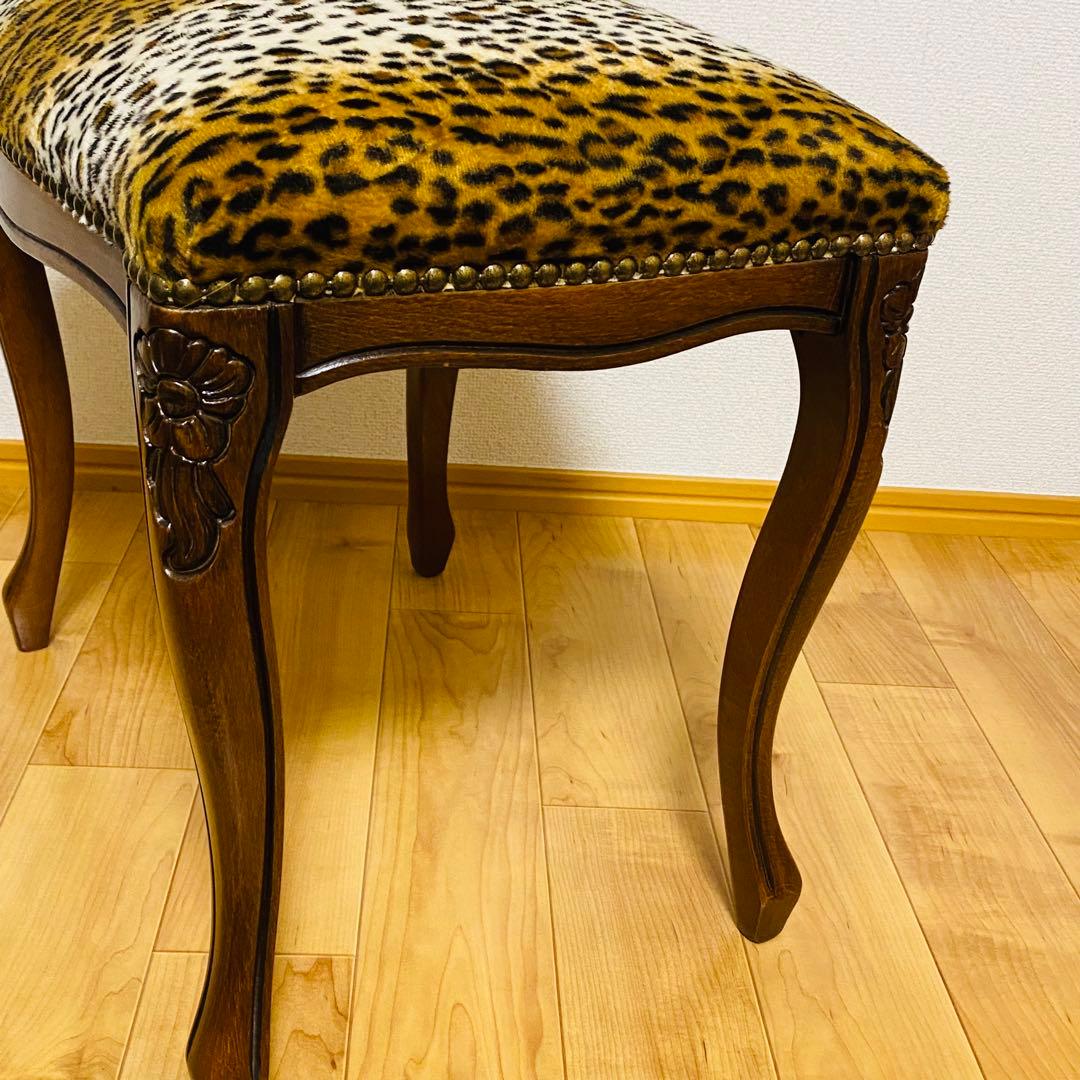 極美品✨高級イタリア家具 オットマン 猫脚 ヒョウ柄