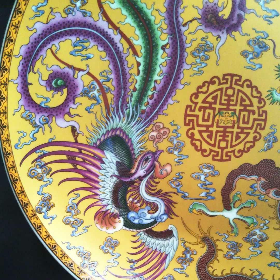 ※中国古美術/粉彩龍鳳凰紋大瓶/(底款:大清乾隆年製)