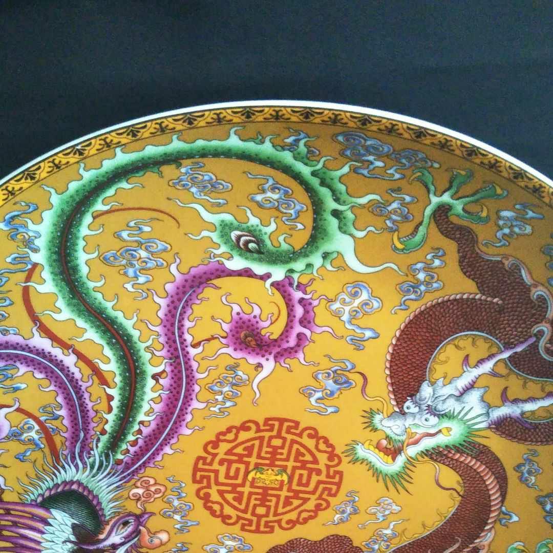 ※中国古美術/粉彩龍鳳凰紋大瓶/(底款:大清乾隆年製)