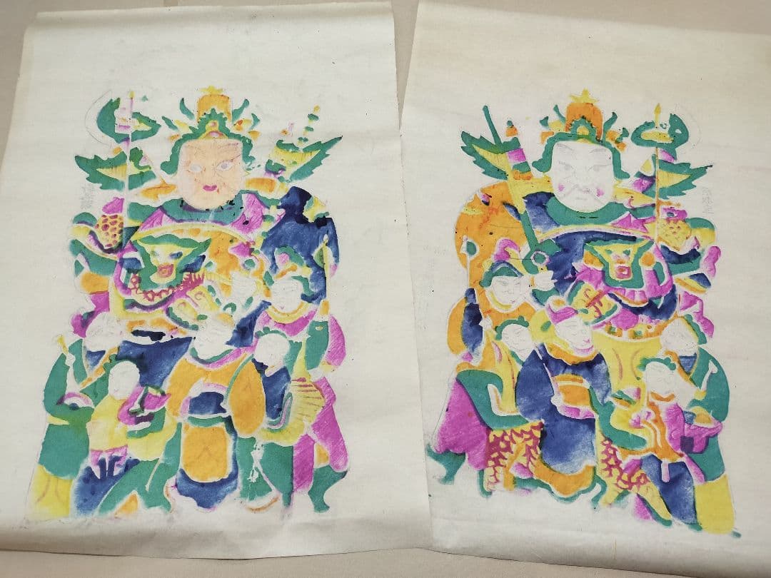 タントウ木版画(灘頭) 2枚セット 手刷り 蘇州版画 中国年画 李咸陸