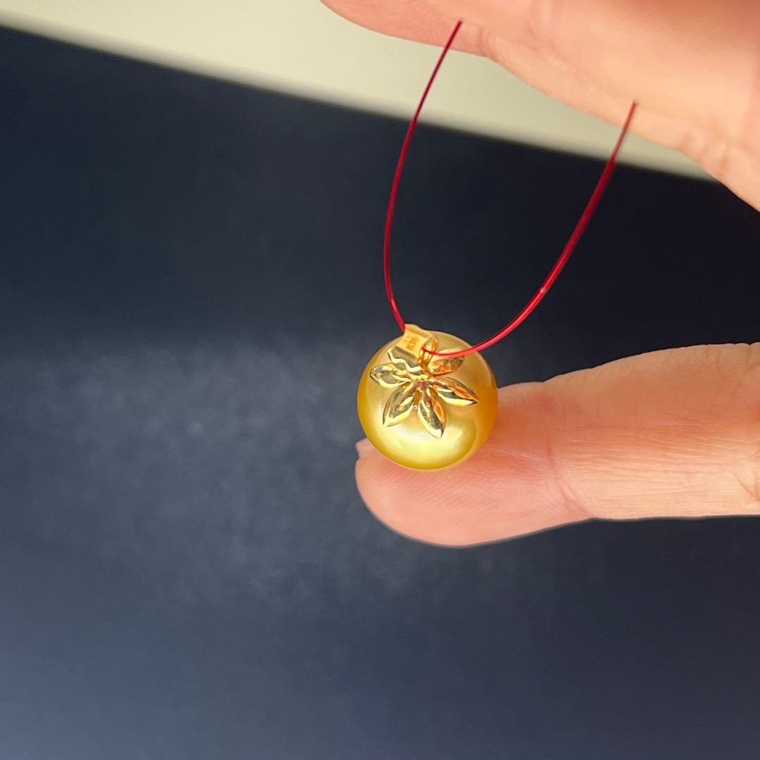 【新品未使用】南洋真珠ペンダント K18 12.5-13mm ゴールド