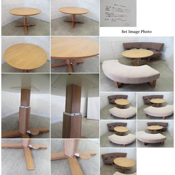 美品■シギヤマ■大川家具■昇降式■ラウンドダイニングテーブル■ラウンドタイプ■
