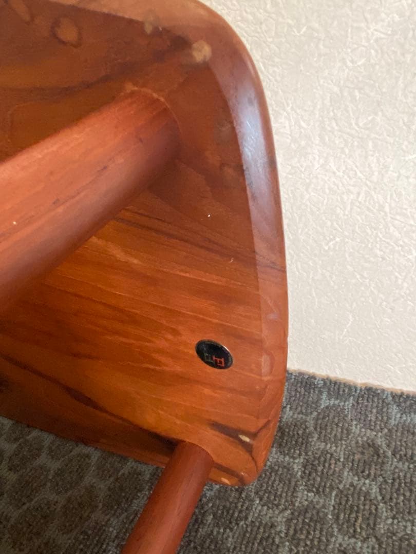 希少　デンマーク　ピーター◦ビッツ　サイドテーブル 　チーク/ラタン