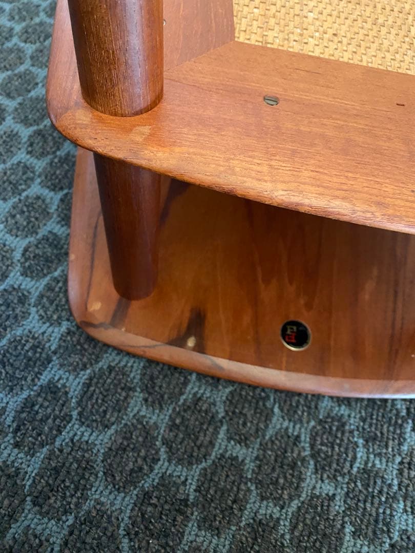 希少　デンマーク　ピーター◦ビッツ　サイドテーブル 　チーク/ラタン