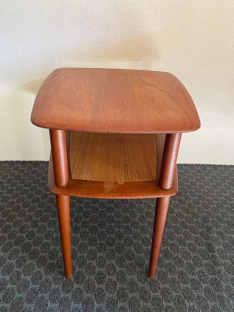 希少　デンマーク　ピーター◦ビッツ　サイドテーブル 　チーク/ラタン
