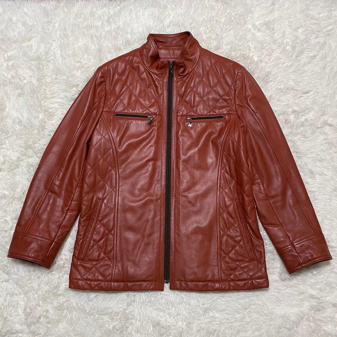 美品　バルマン　ラムレザー ジャケット　シングル　ライダース　キルティング