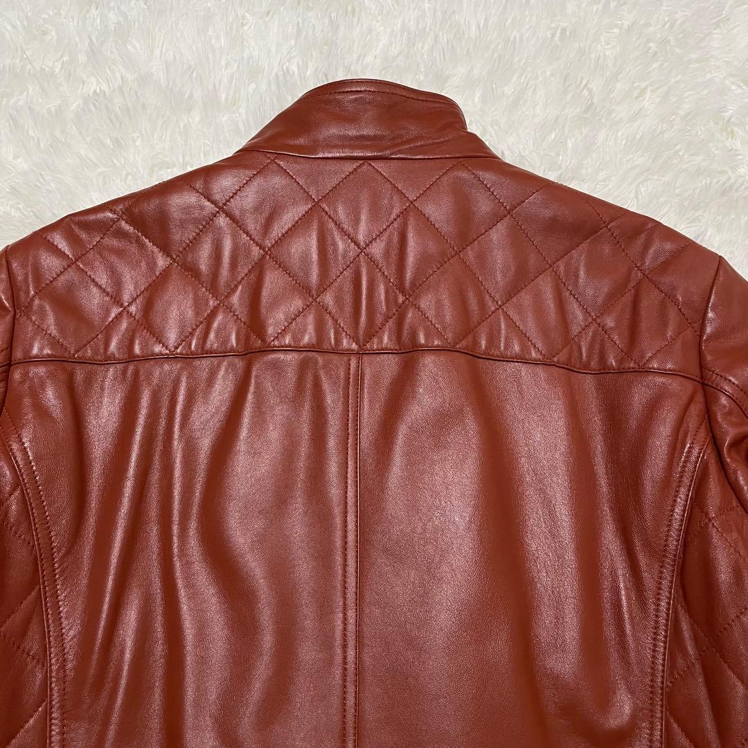 美品　バルマン　ラムレザー ジャケット　シングル　ライダース　キルティング