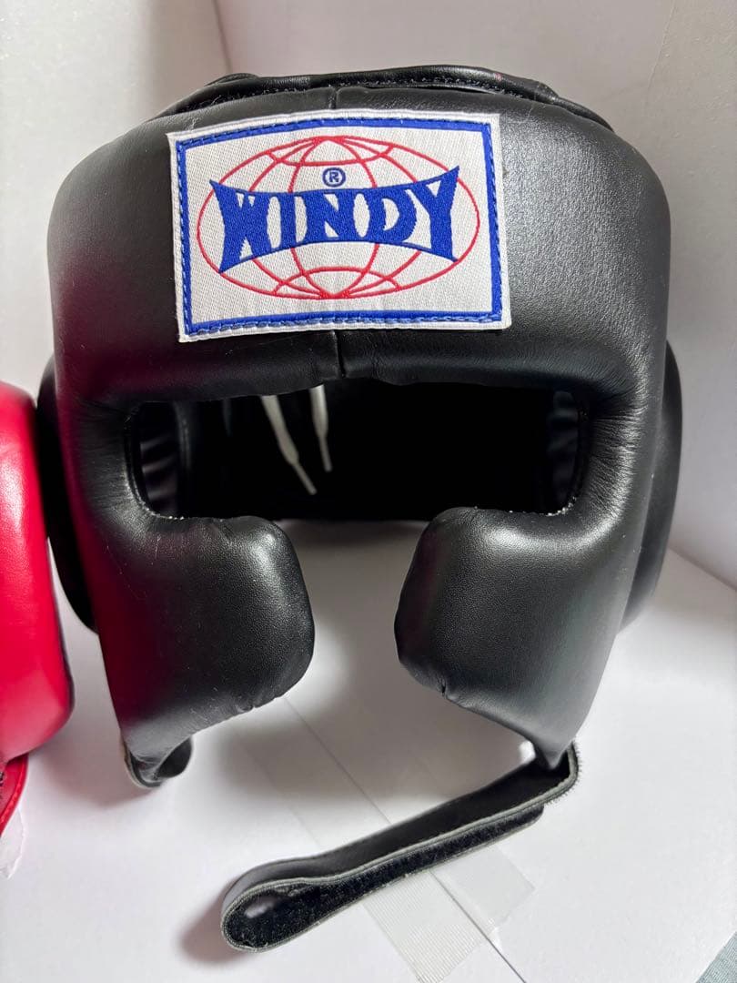 windy フェイスガード　ヘッドギア　Mサイズ　赤/黒セット