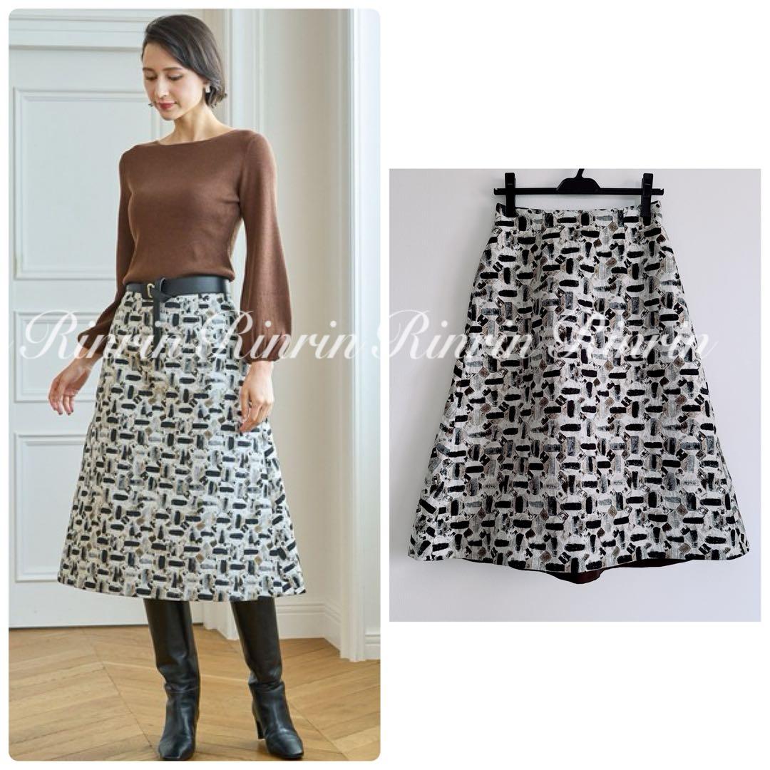 ANAYI オードトワレジャガード後ろ切り替えスカート 36