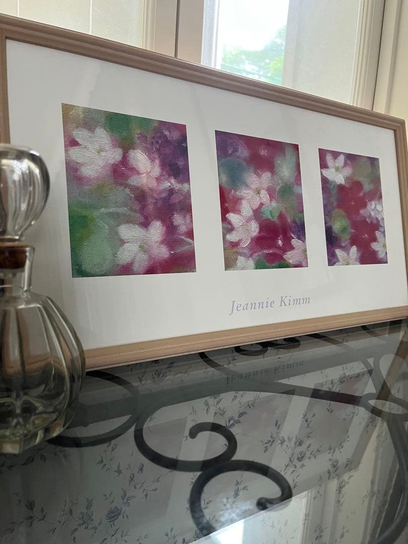 額入り　ポスター　ジニー・キム　紫系　未使用　インテリア