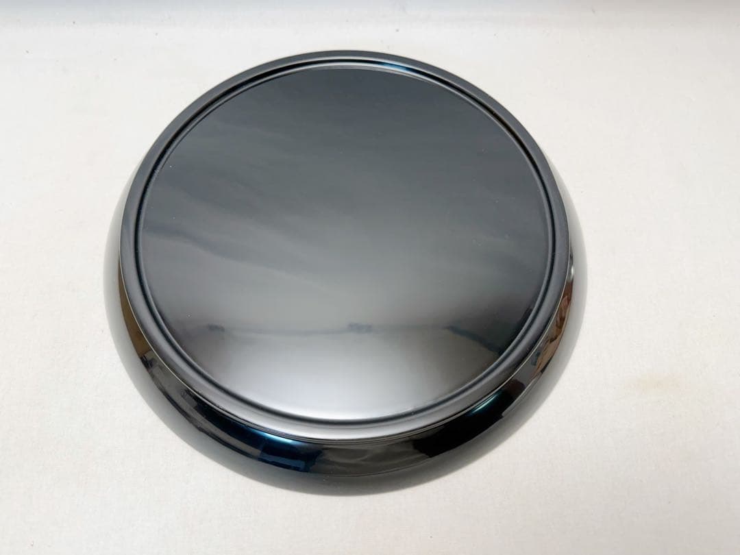 未使用 茶道具 木製黒真塗 大円盆 丸盆 圓能斎好 紙箱