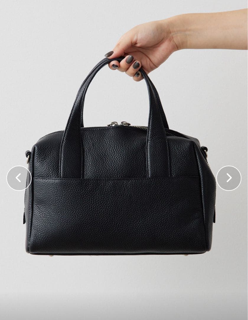 《本革/ショルダー付き》スタッズボストンバッグ