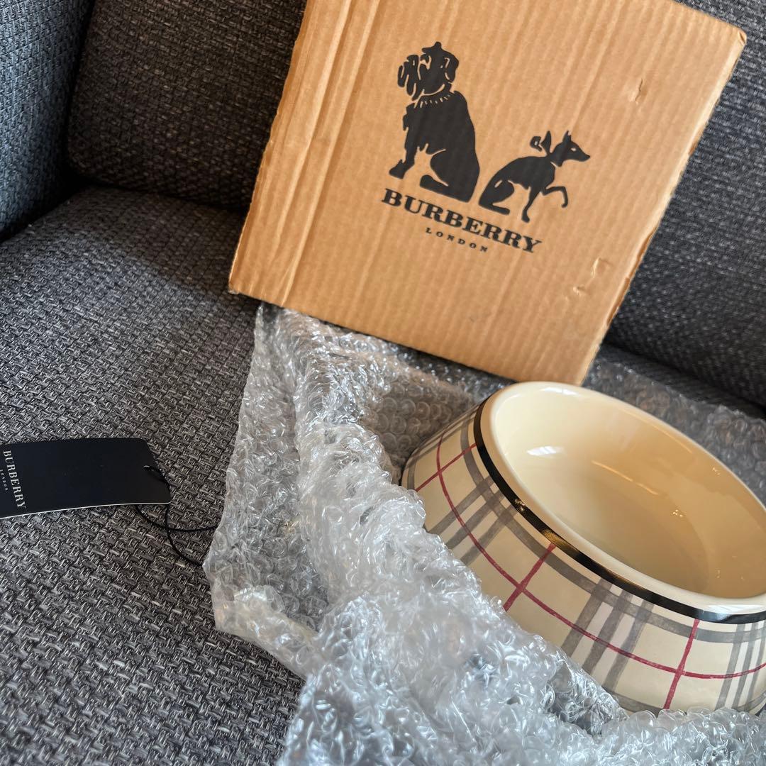 未使用★美品BURBERRY フードボウル アイボリー チェック柄皿※おまけあり