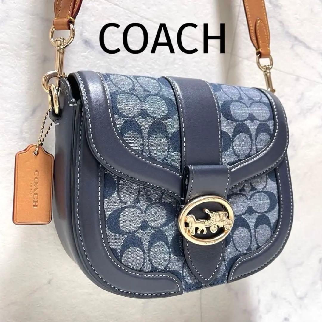 マイメロ✨コーチ ショルダーバッグ ジョージー サドルバッグ シグネチャー