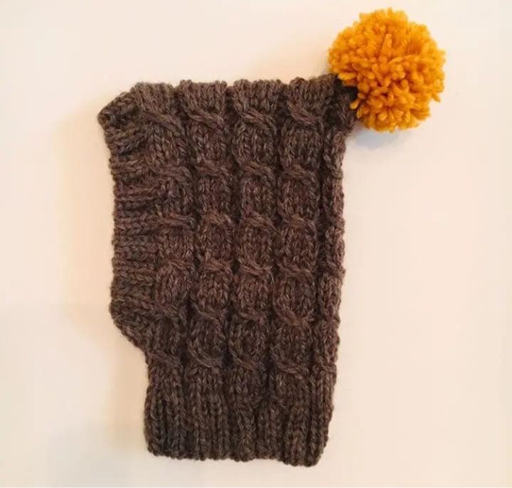 大きめサイズ 大好評♪ 手編み■ 犬 スヌード ■ ボストンテリア ニット帽