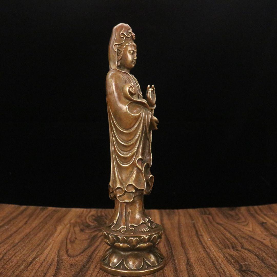 仏教美術 仏像 観音菩薩様 小仏像 銅製 銅器