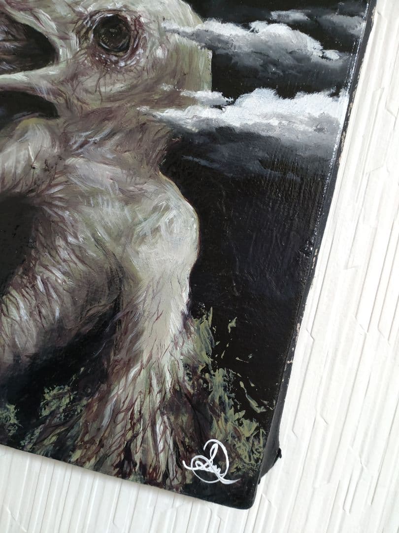 油絵【叫び】シュールレアリスム◆1点物の原画◆作者サイン入り◆F3号キャンバス