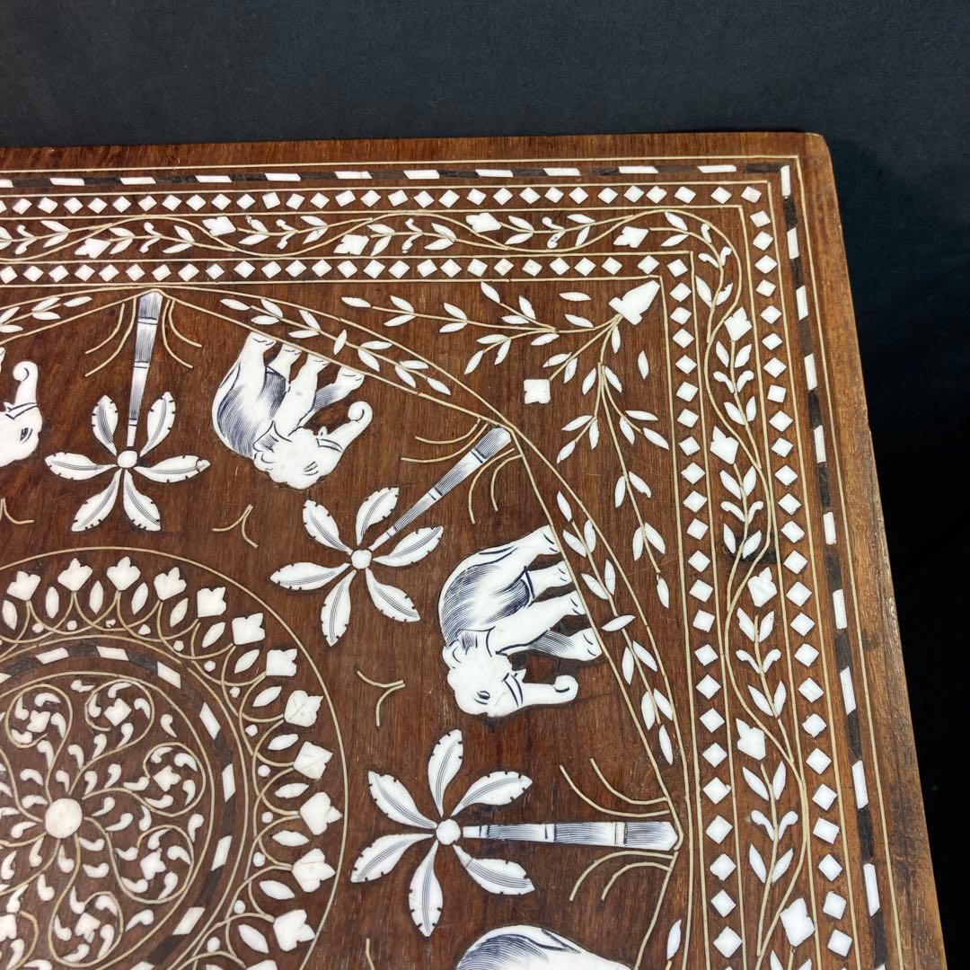 象嵌細工 アジアン家具 ローテブル インド家具 象モチーフ