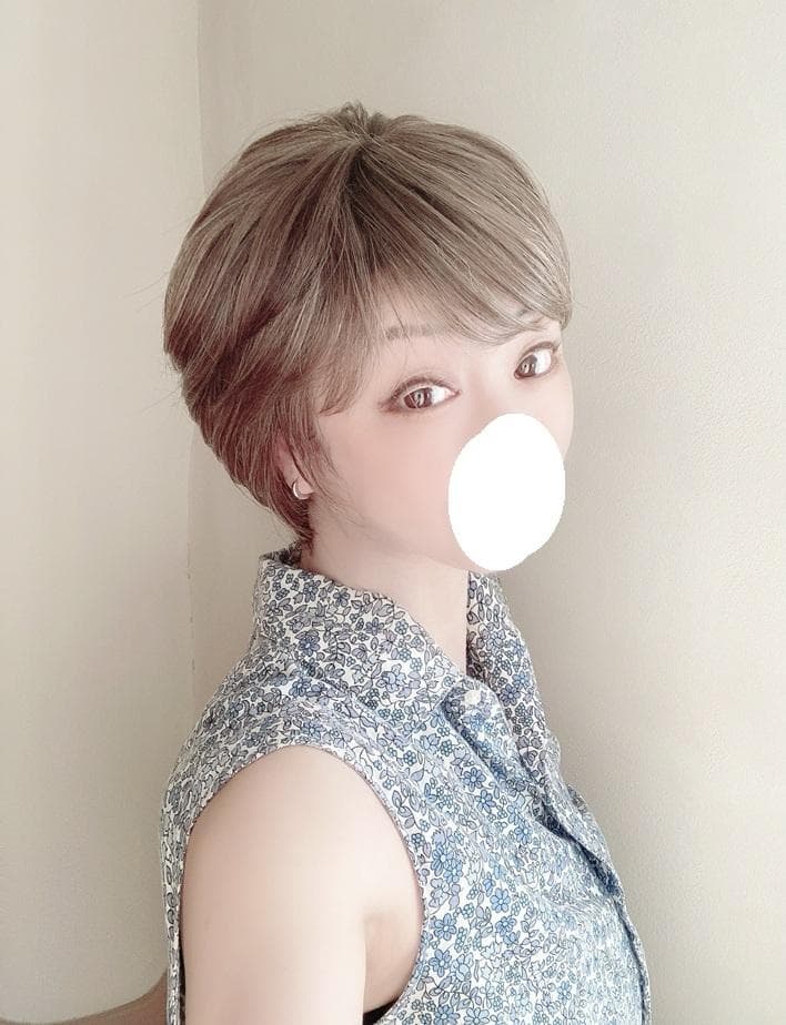 銀座サロン　KAZUE WIG　フェミニンショート　人毛MIX　マルチブラウン