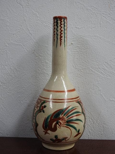 青木木米　赤絵徳利　M642