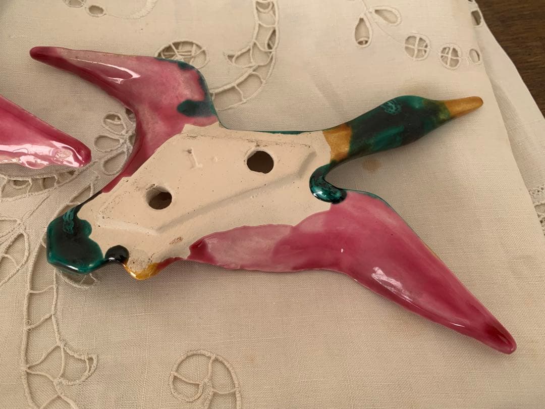 フランス　蚤の市　鳥の親子　２匹セット　ブロカント