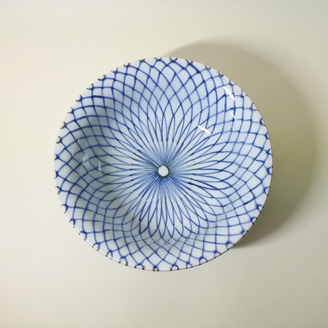 江戸後期　伊万里　染付　網手　鉢　骨董品　アンティーク