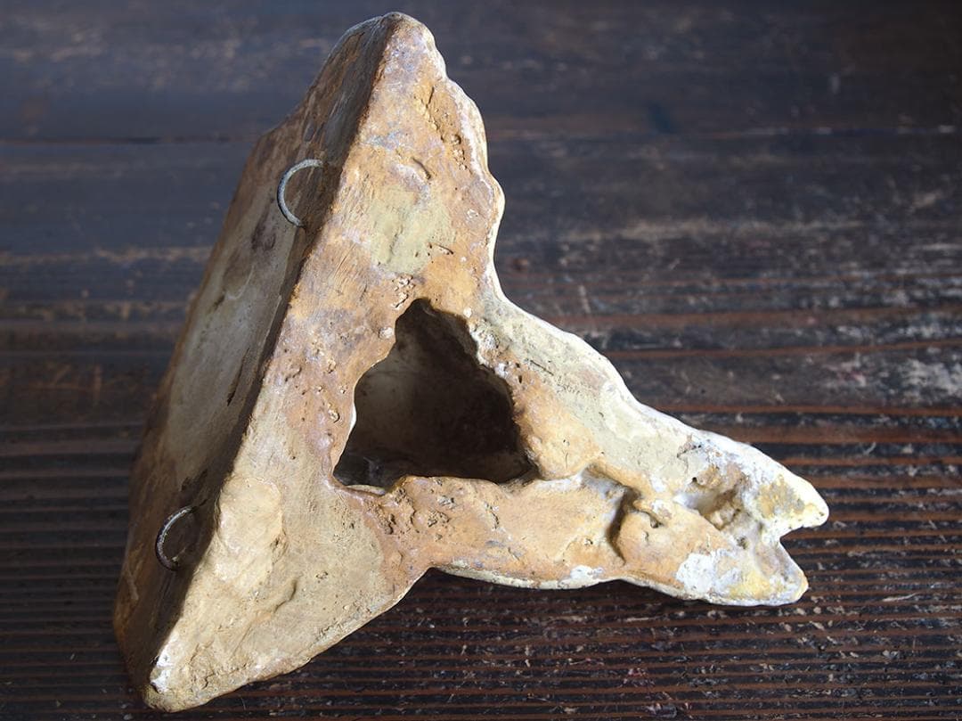 天使のコンソール 彫刻 ウォールシェルフ 家具部品 装飾 サルベージ/K355