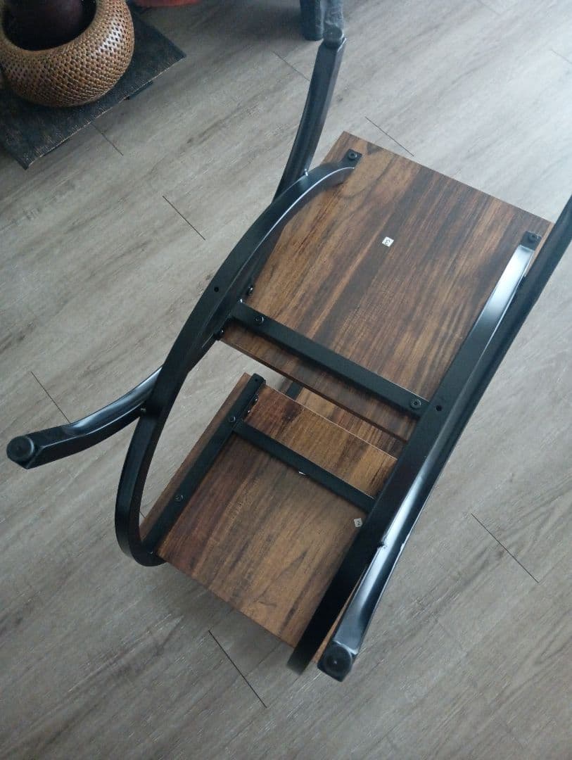 ダークブラウン 　サイドテーブル 　アイアン　リビング　ティーテーブル