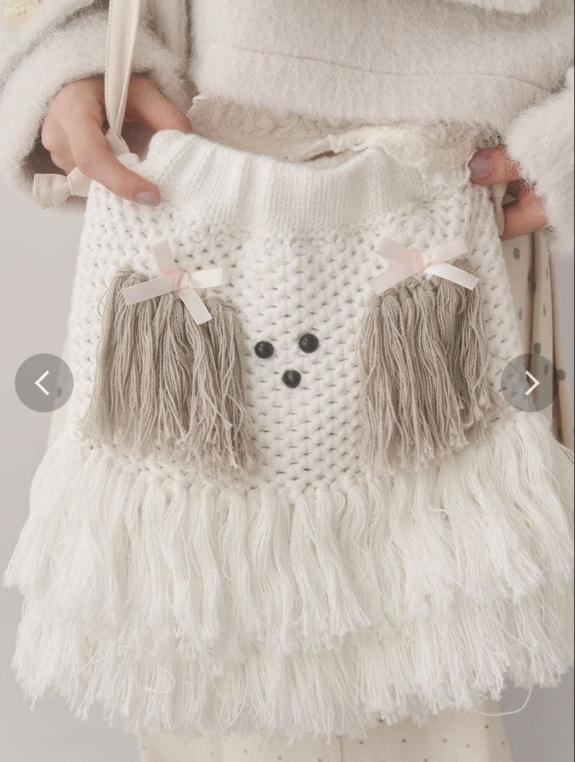 merry Jenny ブランドタグ付きわんわんポシェットベージュ