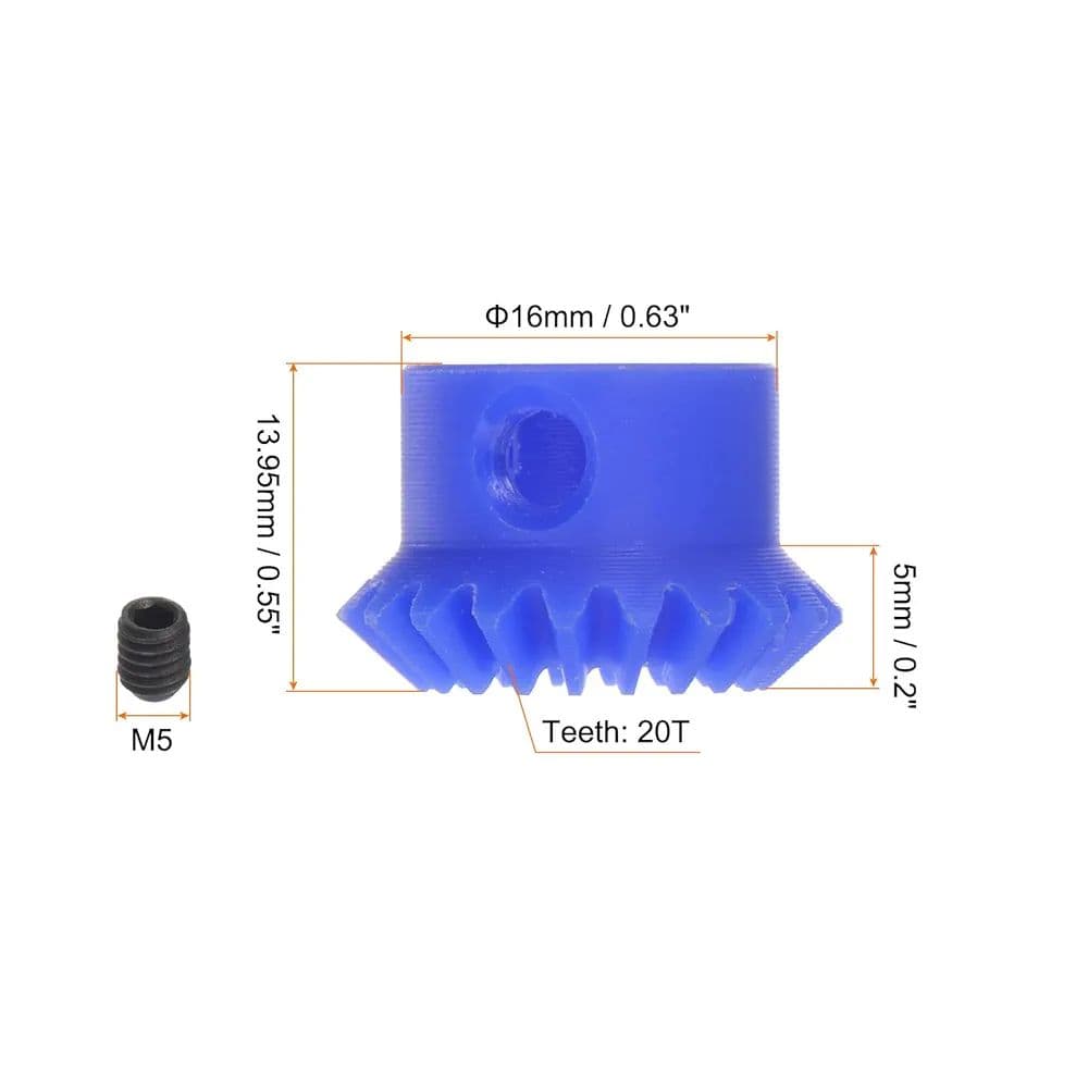 テーパベベルギヤ 1.0モジュラス 20歯 8 mm内穴 1:1 プラスチック