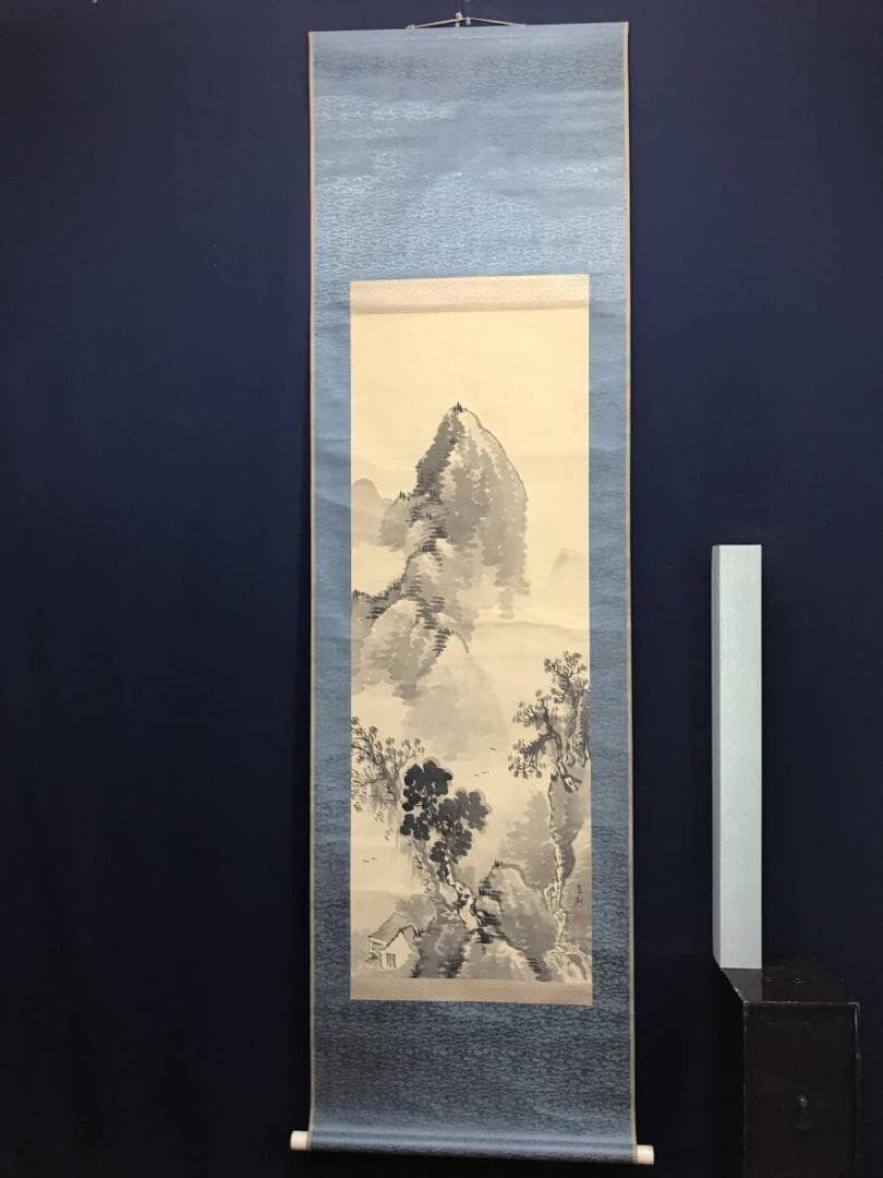 【真作】福田浩湖/山水図/掛軸/名家伝来/AC-667
