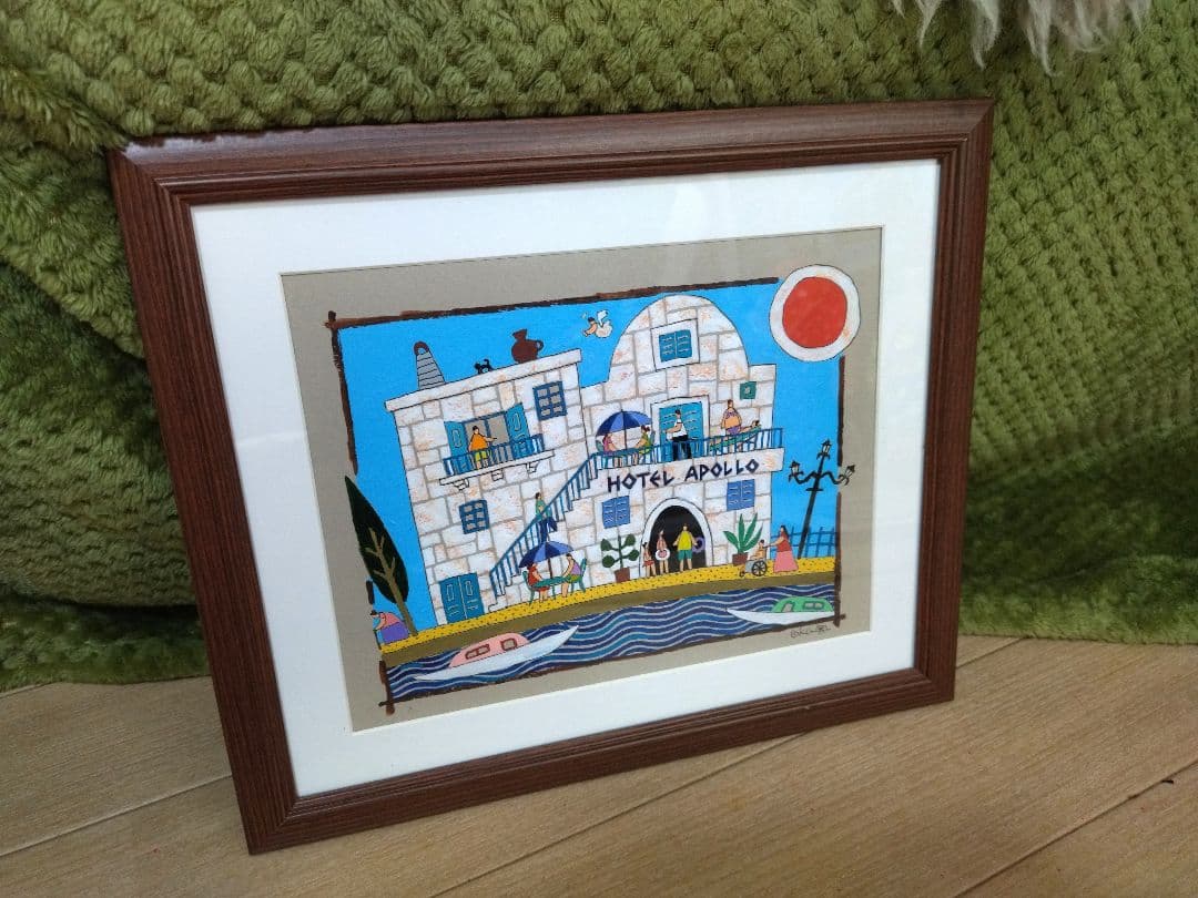 奥村ユズル　水彩画原画　エーゲ海のプチホテル
