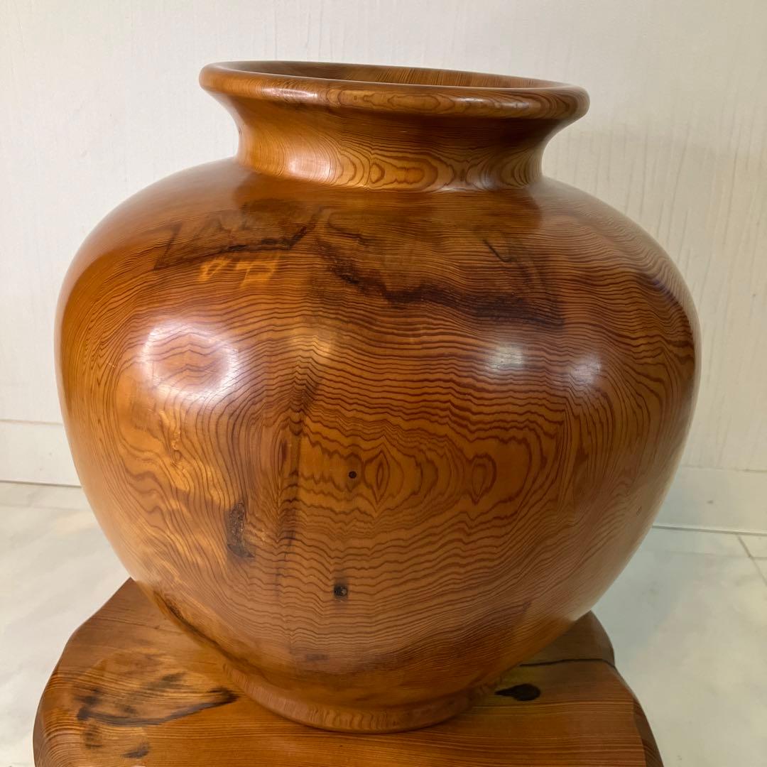 希少　特大壺　壺　屋久杉工芸品　屋久杉壺　特大壺　台座セット