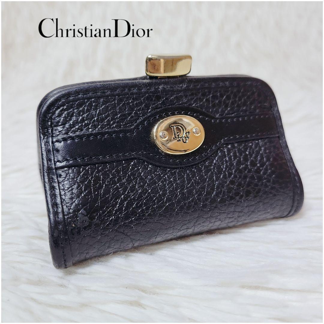 美品✨クリスチャン ディオール Dior ケース 小物入れ がま口 シボ革