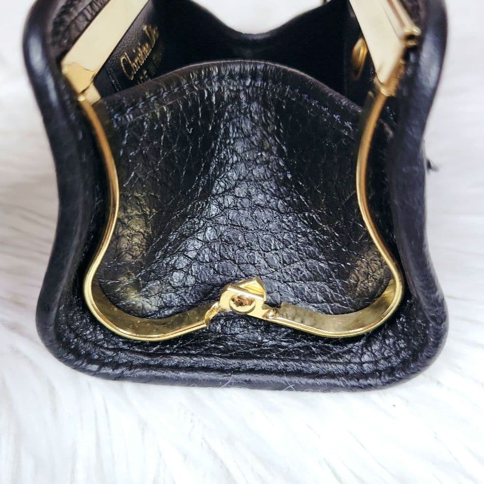 美品✨クリスチャン ディオール Dior ケース 小物入れ がま口 シボ革