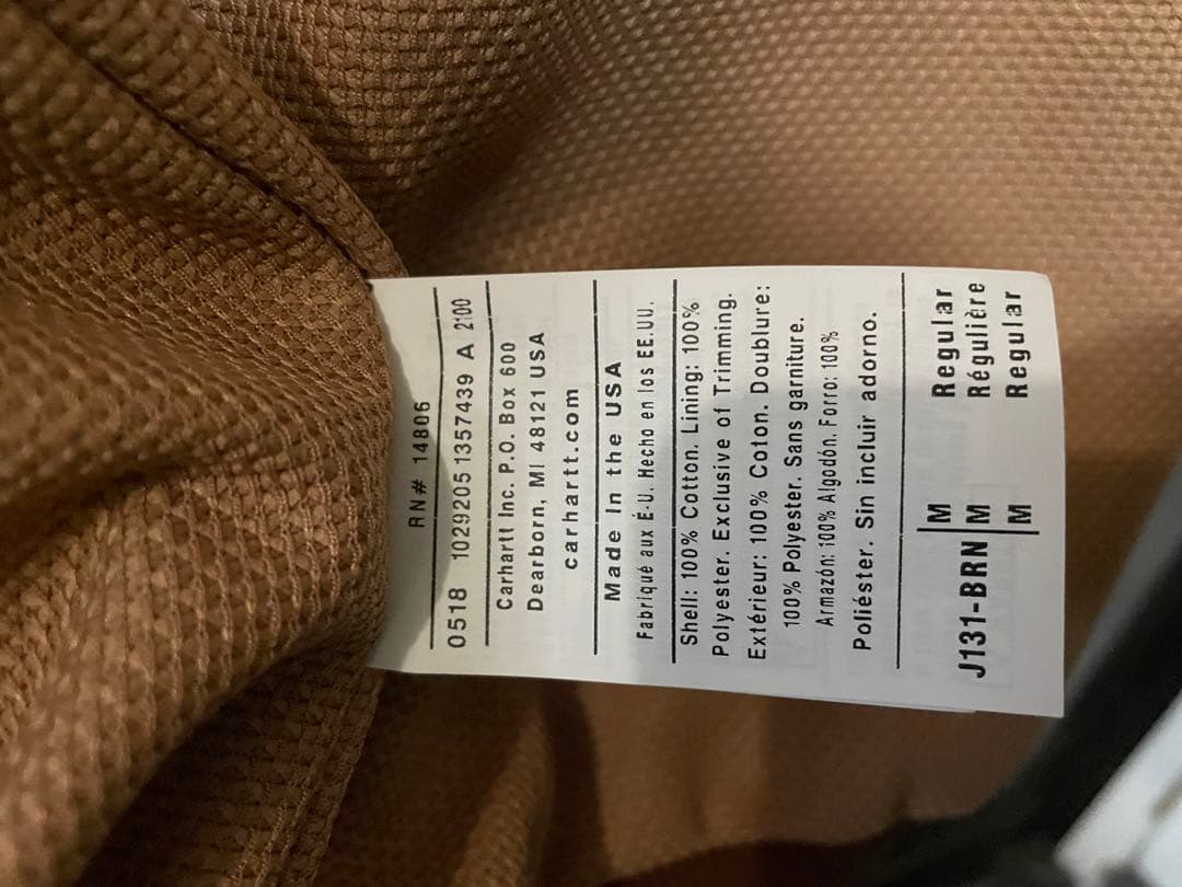 Carhartt アクティブジャケット　コットン　USA製　M