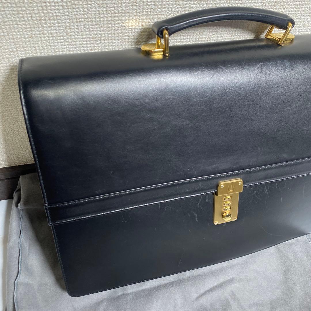 希少⭐︎ダンヒル 自立型ビジネスバッグ ブリーフケース オールレザー 布袋付き