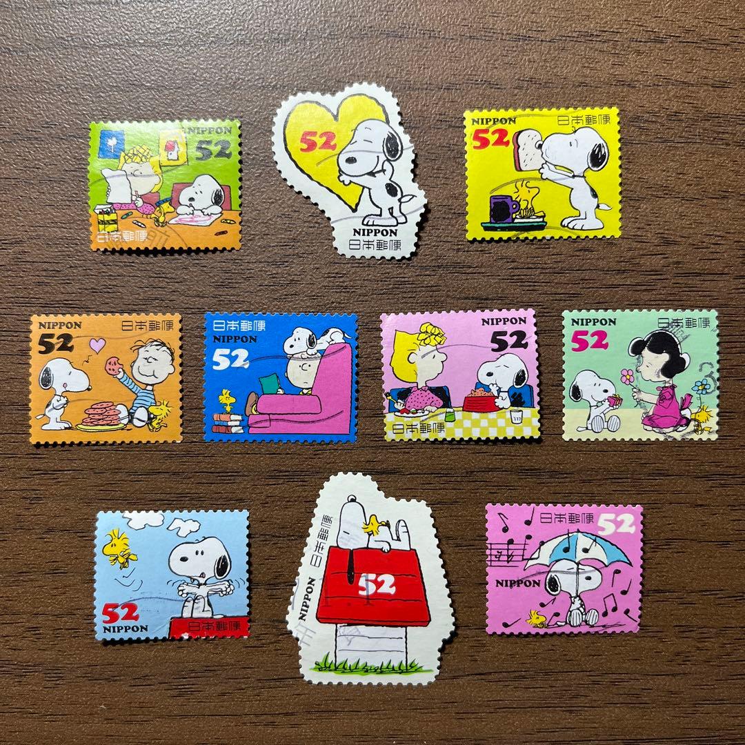 日本の古切手　スヌーピーとピーナッツのなかまたち その2　10枚