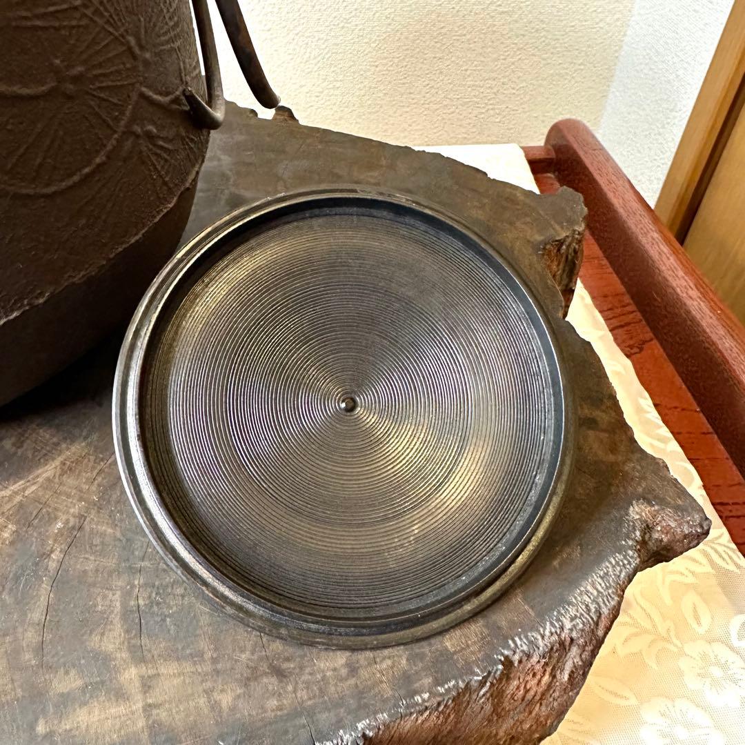 A.Bまとめて購入のみ♦︎未使用品♦︎茶道具　老松地紋　茶窯　窯鐶　釜　鉄製　古道具