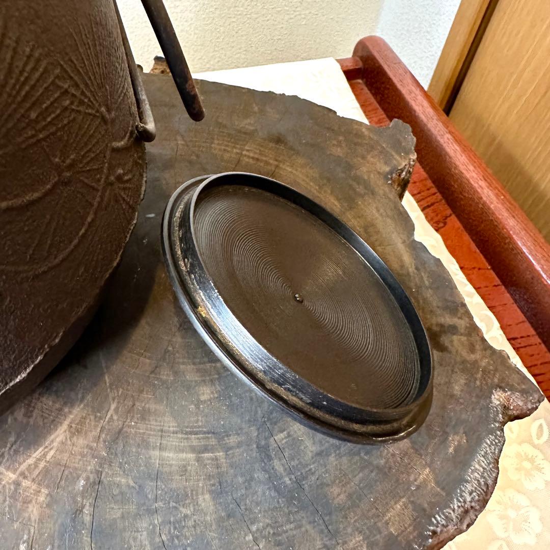 A.Bまとめて購入のみ♦︎未使用品♦︎茶道具　老松地紋　茶窯　窯鐶　釜　鉄製　古道具