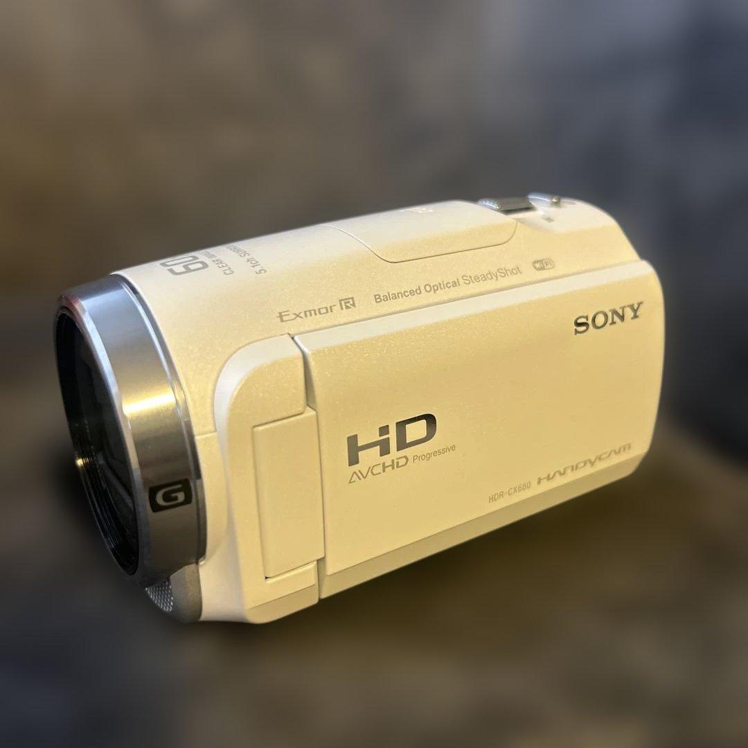 【美品】SONY ビデオカメラ HDR-CX680 ホワイト