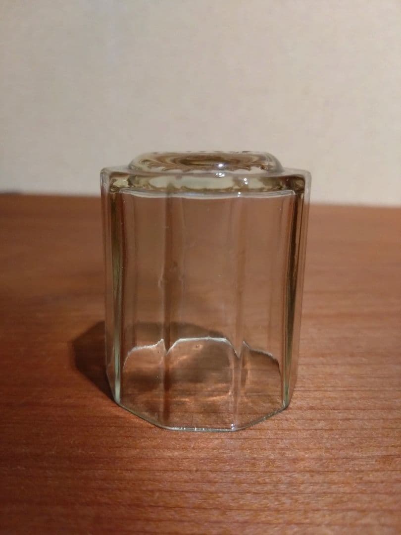 明治ガラス 型吹 10角 猪口