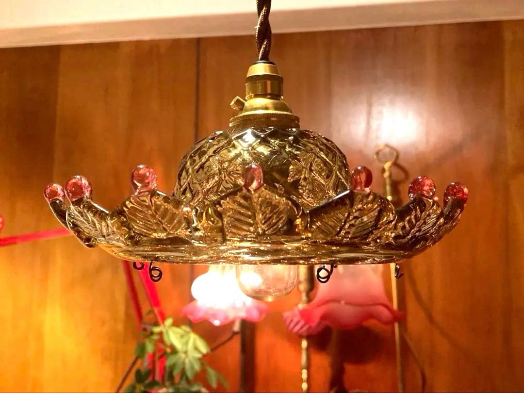 （専用）ムラーノガラス　【王様の帽子】　アンティーク　ランプシェード　1920年