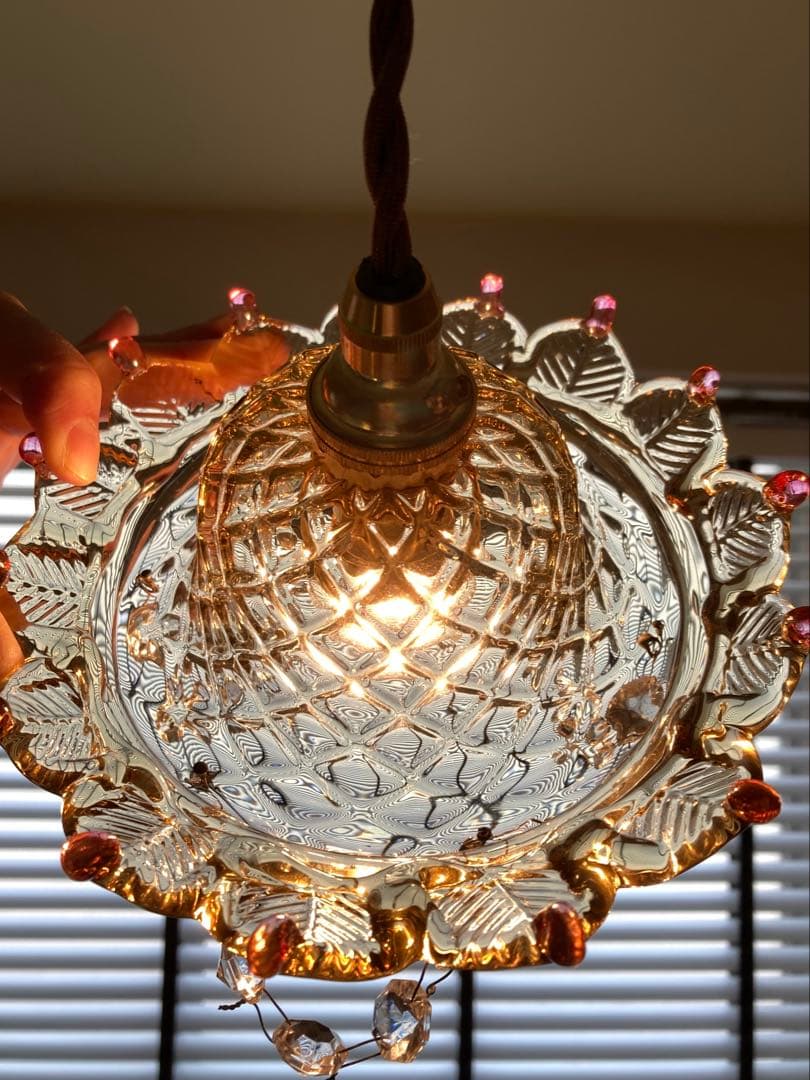 （専用）ムラーノガラス　【王様の帽子】　アンティーク　ランプシェード　1920年