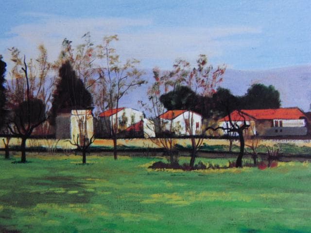 小島俊男、『セゴビアの寒村』、希少な画集より、新品高級額