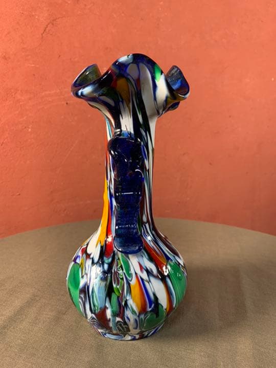 アンティーク　マルチカラー　ムラーノ ミルフィオリ　ベネチアンガラス花瓶