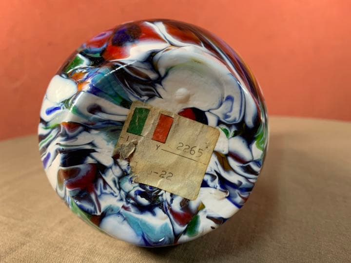 アンティーク　マルチカラー　ムラーノ ミルフィオリ　ベネチアンガラス花瓶